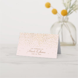 Blush Pink & Gold Confetti Moderne Tischnummer Platzkarte