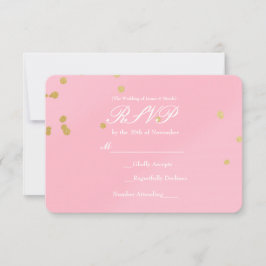 Blush Pink & Gold Confetti RSVP-Karte Einladung