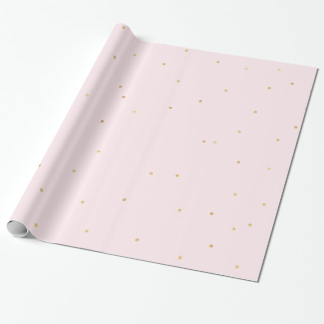 Blush Pink Gold Confetti Sparkle Geschenkpapier (Ungerollt)