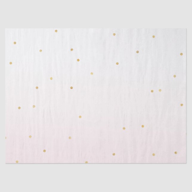 Blush Pink Gold Confetti Sparkle Ombre Seidenpapier (Vorderseite)