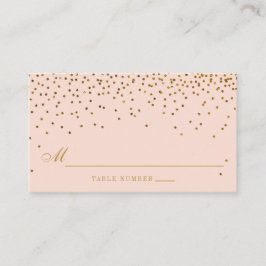 Blush Pink & Gold Confetti Wedding Escort Karten