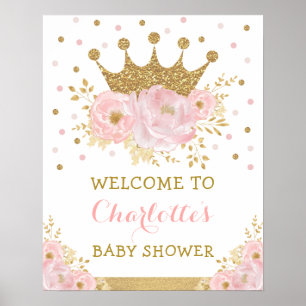 Blush Pink Gold Crocess Princess Royal Baby Willko Poster
