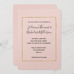 Blush Pink Gold Einfache Chic Hochzeitseinladungen Einladung