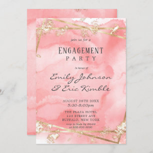 Blush Pink Gold Fairytale Engagement Party Einladung