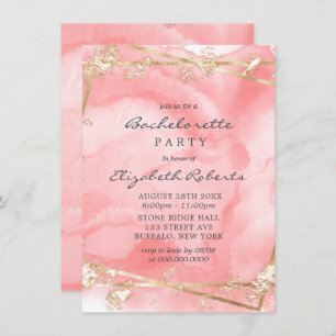 Blush Pink Gold Fairytale Junggeselinnen-Abschied Einladung