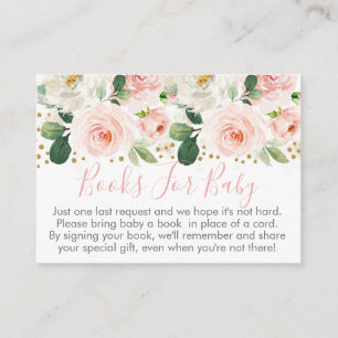 Blush Pink & Gold Floral Baby Dusche Buchungsanfra Begleitkarte