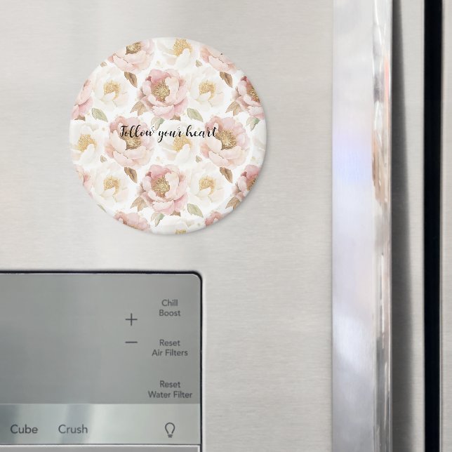 Blush Pink Gold Floral Magnet (In Situ (Kühlschrank))