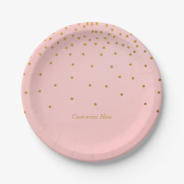Blush Pink & Gold Foil Confetti Dots Party Teller
