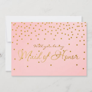 Blush Pink & Gold Foil Confetti TRAUZEUGIN Card Einladung