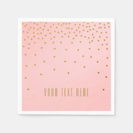 Blush Pink & Gold Foil Confetti Wedkins Serviette
