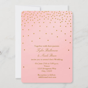 Blush Pink & Gold Foil Dots Moderne Einladungen