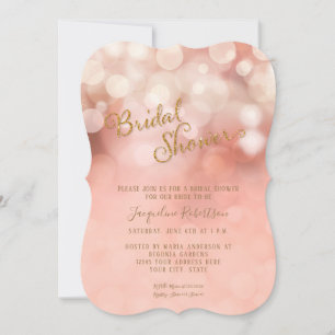 Blush Pink Gold Glitzer Brautparty Einladung