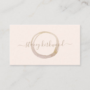 Blush Pink Gold Glitzer Circle Logo Modern Visitenkarte