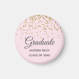 Blush Pink Gold Glitzer Confetti Abschluss Gefalle Magnet