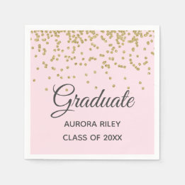 Blush Pink Gold Glitzer Confetti Abschluss Gefalle Serviette