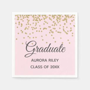 Blush Pink Gold Glitzer Confetti Abschluss Gefalle Serviette