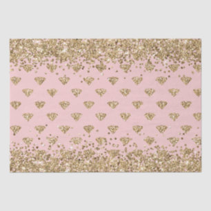 Blush Pink Gold Glitzer Diamonds Sparkone Seidenpapier