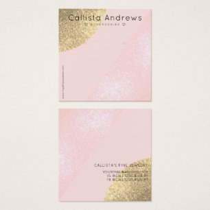 Blush Pink Gold Glitzer Geo Heart Earring Display