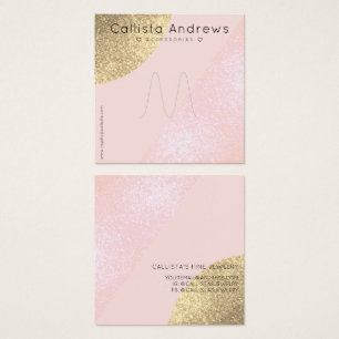 Blush Pink Gold Glitzer Geo Herzring Display