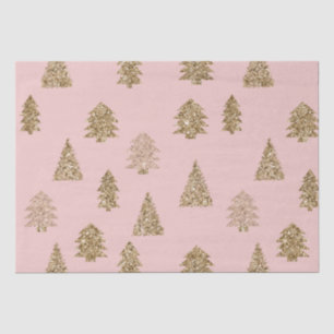 Blush Pink Gold Glitzer Glam Weihnachtsbaumen Seidenpapier