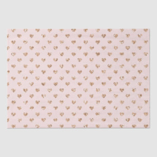 Blush Pink Gold Glitzer Herz Seidenpapier