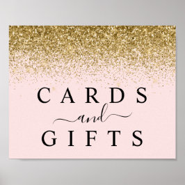 Blush Pink & Gold Glitzer Karten & Geschenktische Poster