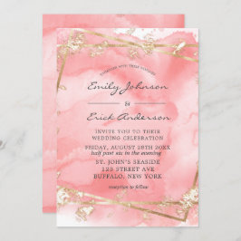 Blush Pink Gold Glitzer Märchenhafte Hochzeit Einladung