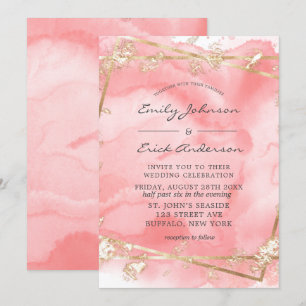 Blush Pink Gold Glitzer Märchenhafte Hochzeit Einladung