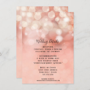 Blush Pink Gold Glitzer Twinkle Lights Details Inn Einladung