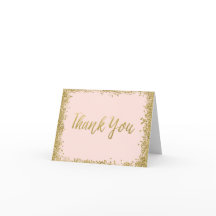 Blush Pink Gold Glitzer Vielen Dank