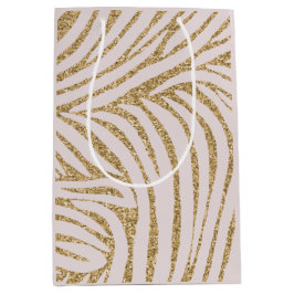 Blush Pink Gold Glitzer Zebra Birthday Mittlere Geschenktüte