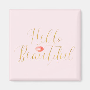Blush Pink Gold Hallo Schöne Lippen Magnet