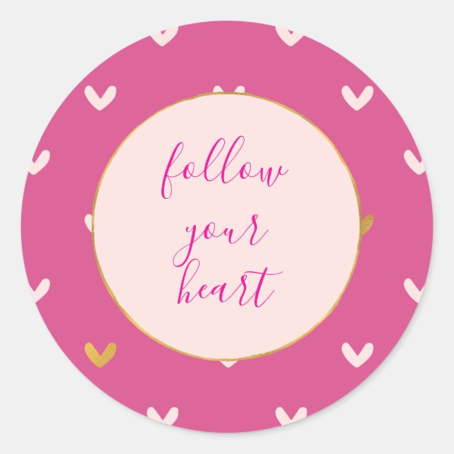 Blush & Pink Gold Hearts Runder Aufkleber (Vorderseite)