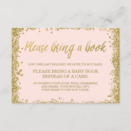 Blush Pink Gold Imitate Glitzer Kinderdusche Buch Begleitkarte