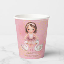 Blush Pink Gold Ink Ballerina 00. Geburtstagsparty