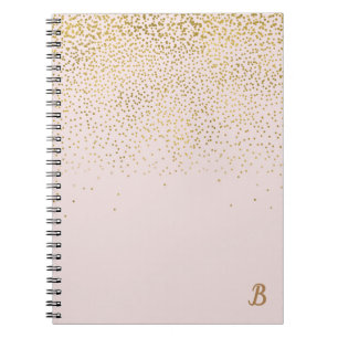 Blush Pink & Gold Konfetti Modern Glam Trendy Notizblock