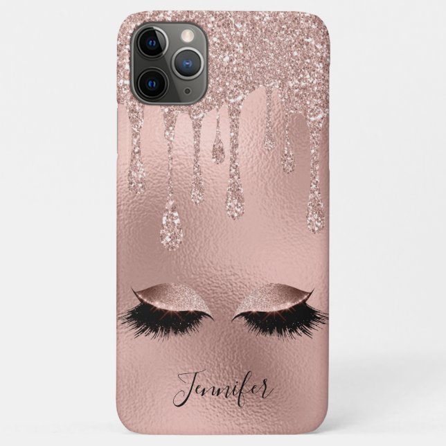 Blush Pink Gold Lashes Case-Mate iPhone Hülle (Rückseite)