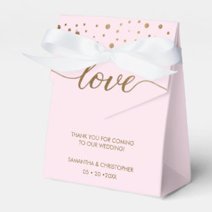 Blush Pink Gold Liebe Script Personalisiert Weddin Geschenkschachtel