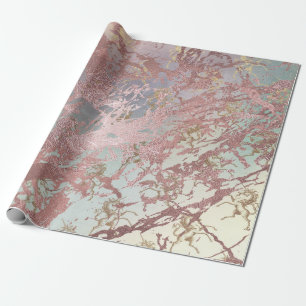Blush Pink Gold Marmor Shiny Fairly Aqua Einhorn Geschenkpapier