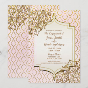 Blush Pink Gold Marokkanische Arabische Nächte Ver Einladung
