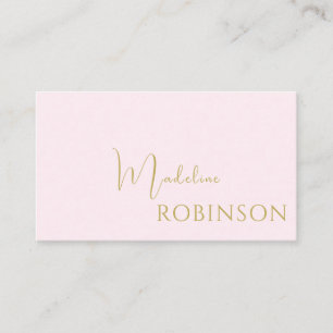 Blush Pink Gold Minimalistisch Elegantes Script Visitenkarte