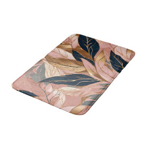 Blush Pink Gold Moderne Boho Blätter Collection Badematte