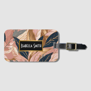 Blush Pink Gold Moderne Boho Blätter Collection Gepäckanhänger