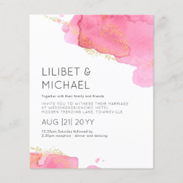 Blush Pink Gold Moderne, NIEDRIGSTE HAUSHALTSHochz Flyer