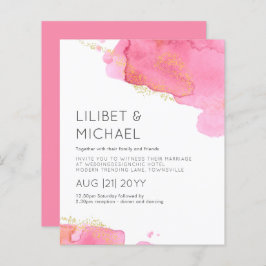 Blush Pink Gold Modernes HAUSHALT Einladung zur Ho