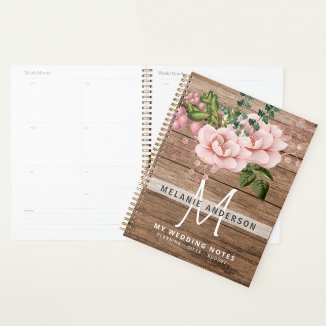 Blush Pink Gold Rose Blume Hochzeitsplanung Planer (Anzeige)