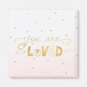 Blush Pink Gold Sie lieben Herz Ombre Magnet