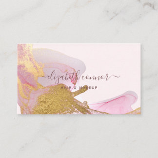 Blush Pink Gold Staub Glitzer Aquarell Visitenkarte