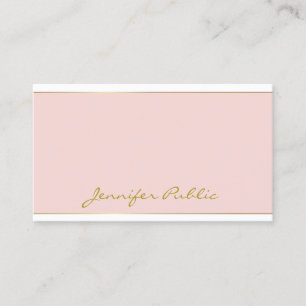 Blush Pink Gold Vorlage Handgeschriebene Script Ch Visitenkarte