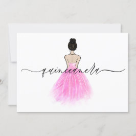 Blush Pink Gospel Dress Script Quinceanera Party Einladung
